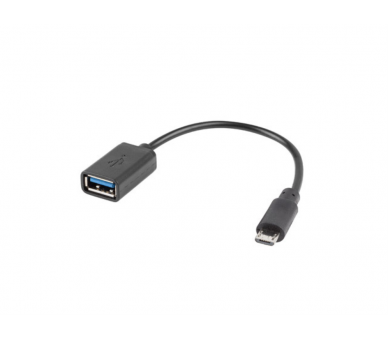 ADAPTADOR LANBERG OTG USB MICROM 20 A USB AH 15 CM NEGRO