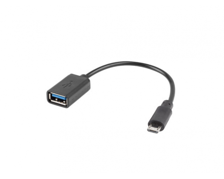 ADAPTADOR LANBERG OTG USB MICROM 20 A USB AH 15 CM NEGRO