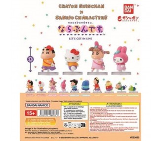 Surtido bandai gashapon shinchan x sanrio