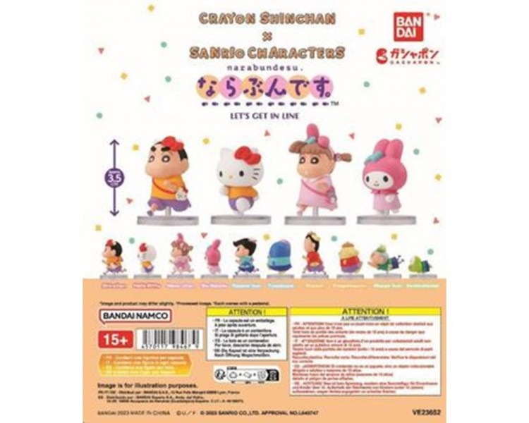 Surtido bandai gashapon shinchan x sanrio