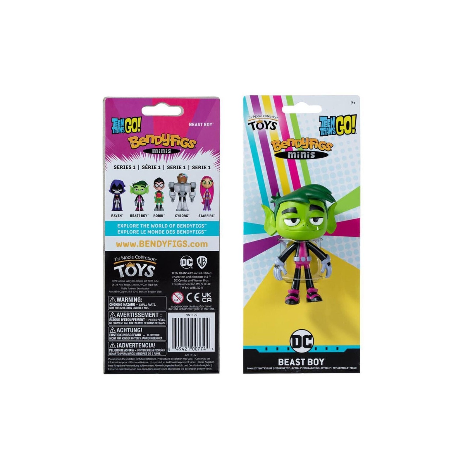 Figura Maleable Bendyfigs Minis Beats Boy Teen Titans Go 11C