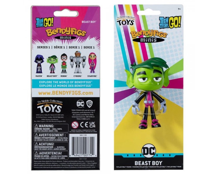 Figura Maleable Bendyfigs Minis Beats Boy Teen Titans Go 11C