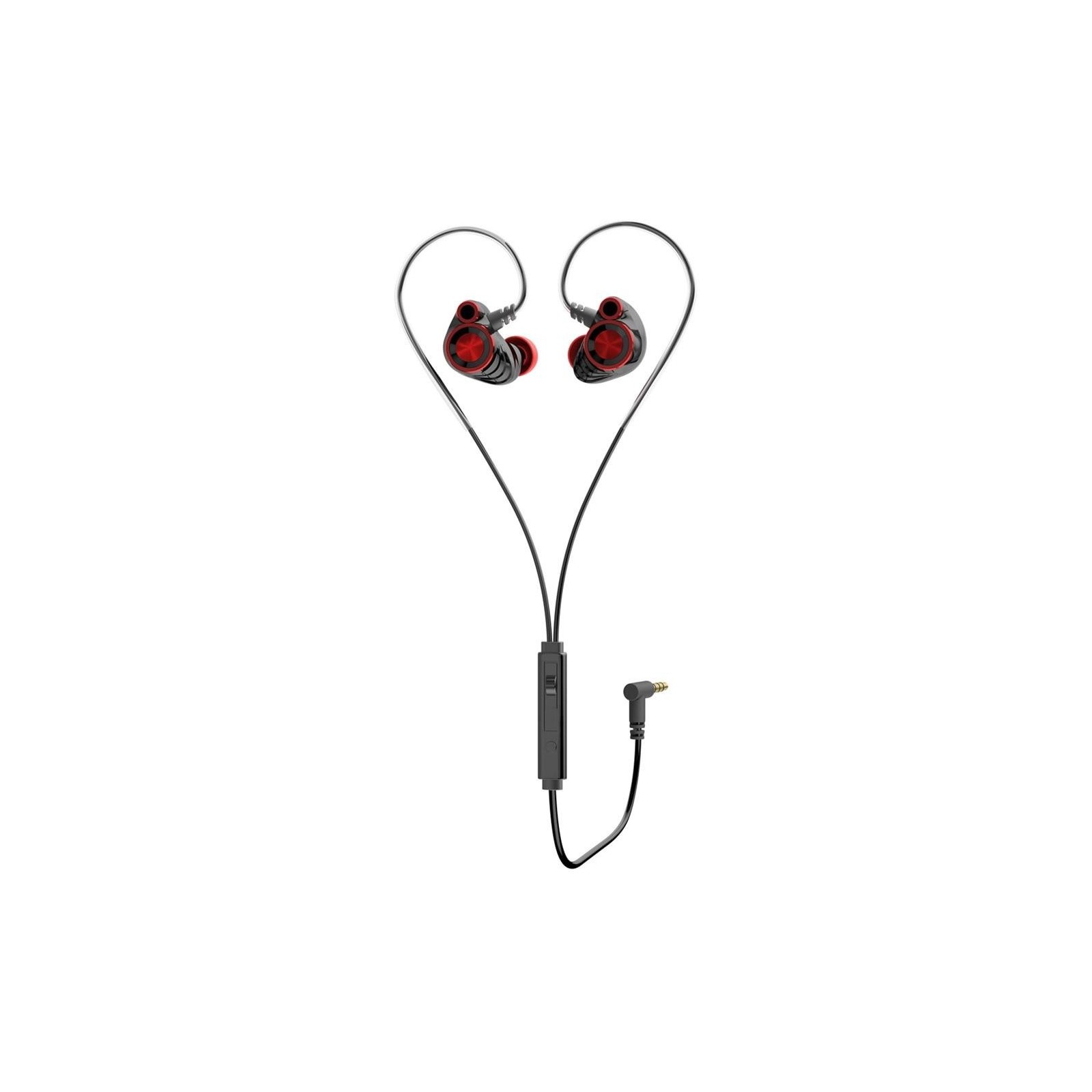 Auricular Hp Dhe - 7002 Microfono Jack 3.5Mm Negro - Rojo