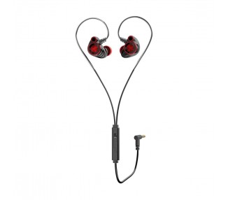 Auricular Hp Dhe - 7002 Microfono Jack 3.5Mm Negro - Rojo