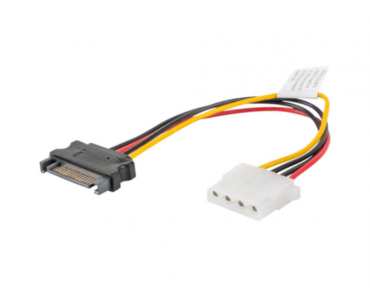 CABLE ALIMENTACION LANBERG MOLEX HEMBRA SATA MACHO 15CM