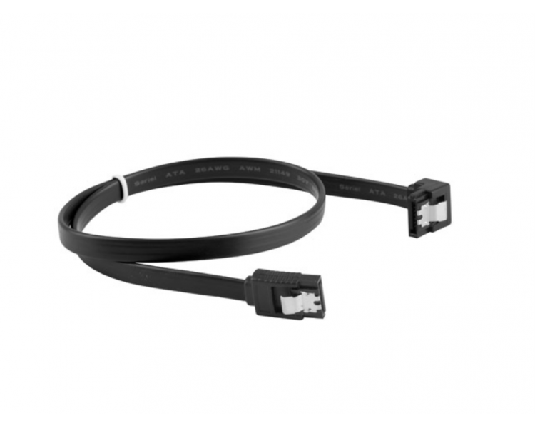 CABLE SATA III LANBERG 6GB S HEMBRA HEMBRA ANGULO CLIP METAL 30CM NEGRO