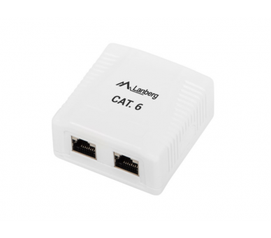 ROSETA LANBERG DE SUPERFICIE CAT6 FTP 2X TOMA RJ45 BLANCO