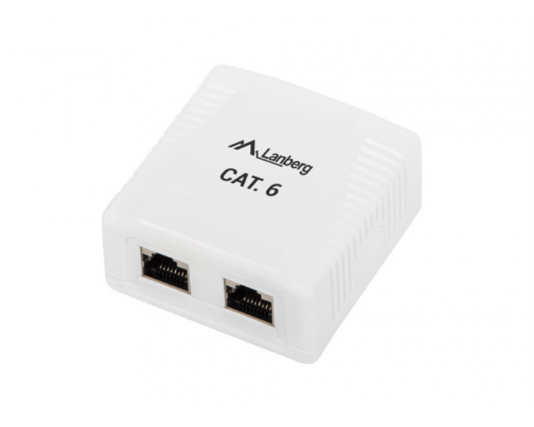 ROSETA LANBERG DE SUPERFICIE CAT6 FTP 2X TOMA RJ45 BLANCO