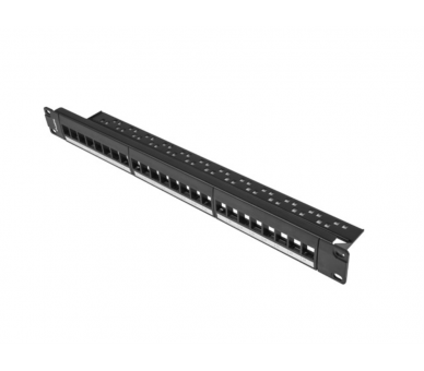 PATCH PANEL LANBERG 24 PUERTOS 1U RACK 19 PARA MODULOS KEYSTONE NEGRO