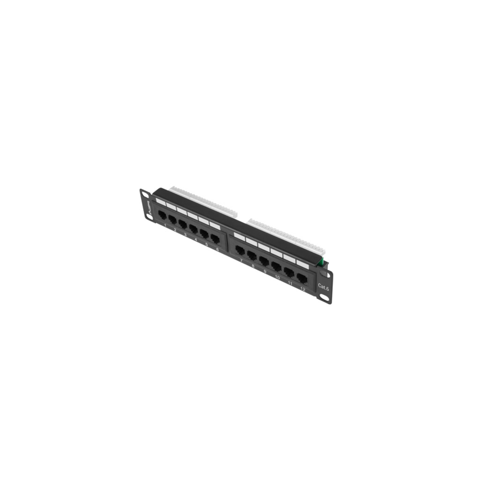 PATCH PANEL LANBERG 12 PUERTOS 1U 10 CAT6 NEGRO