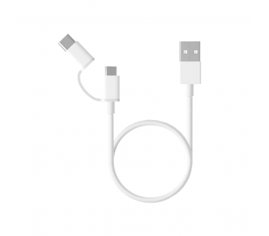 CABLE USB XIAOMI MI 2 IN 1 CABLE MICRO USB TP TIPO C 100CM BLANCO