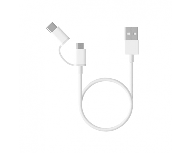 CABLE USB XIAOMI MI 2 IN 1 CABLE MICRO USB TP TIPO C 100CM BLANCO