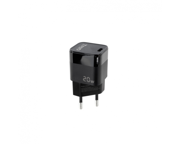 CARGADOR PARED USB C PD 20W NEGRO