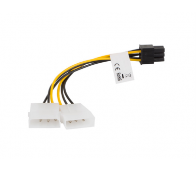 CABLE LANBERG ALIMENTACION MOLEX 2X MACHO A HEMBRA BTX 6 PIN PSU 15 CM