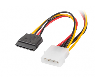 CABLE LANBERG ALIMENTACION MOLEX MACHO A 2X SATA HEMBRA 15 CM