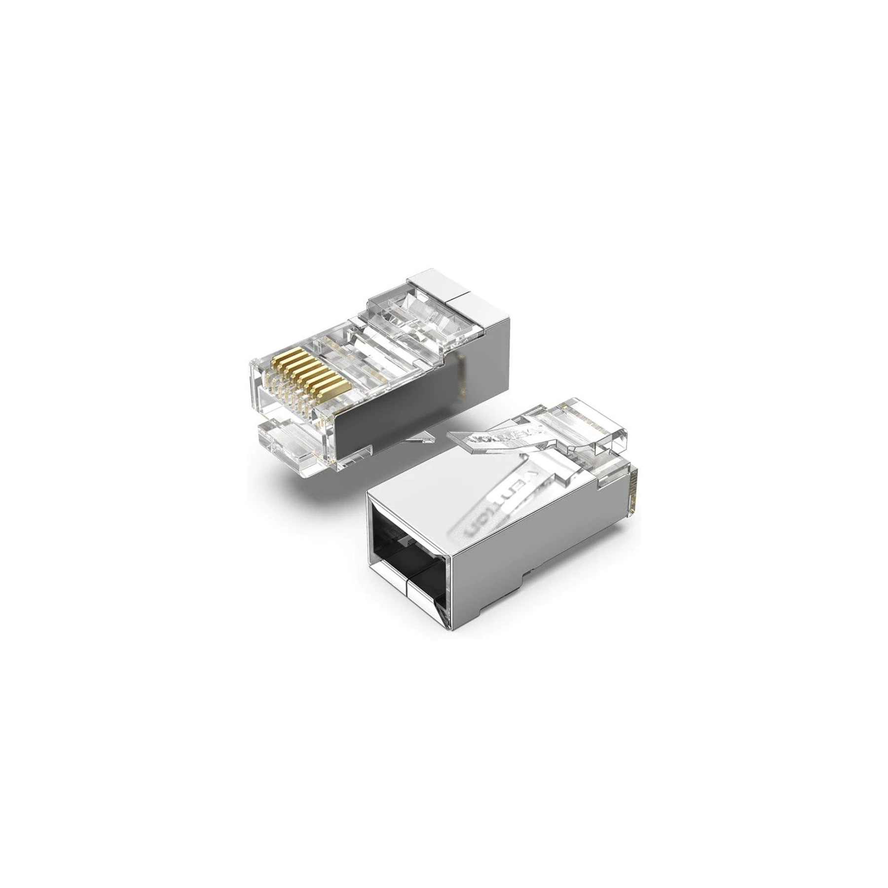 ph2Vention Cat5e FTP RJ45 paquete de 100 unidades h2pEl paquete de 100 conectores modulares transparentes UTP RJ45 Cat5E de Ven