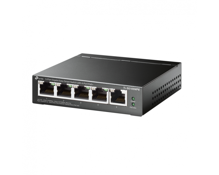 SWITCH TP LINK PROFESSIONAL 5 PORT GIGABIT EASY SMART 4 PORT POE