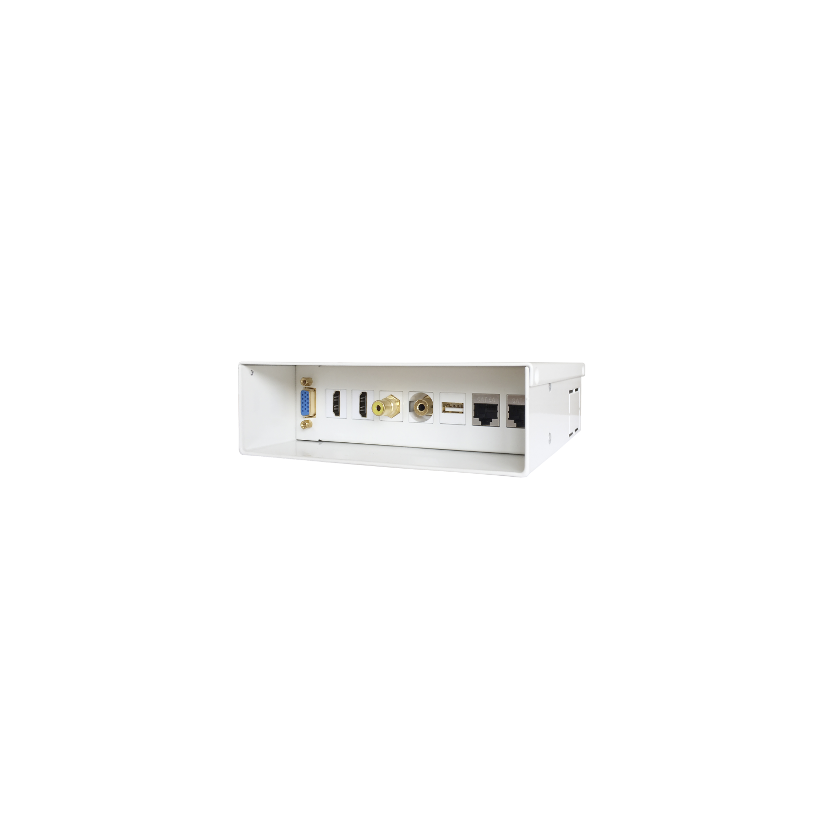 AISENS CAJA CONEXIONES VGA2XHDMIJACK35RCA1XUSB2XRJ45 CAT6A STP BLANCO