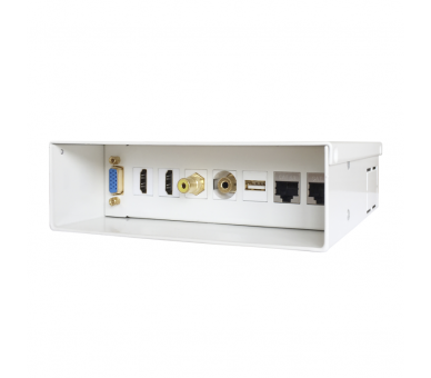 AISENS CAJA CONEXIONES VGA2XHDMIJACK35RCA1XUSB2XRJ45 CAT6A STP BLANCO