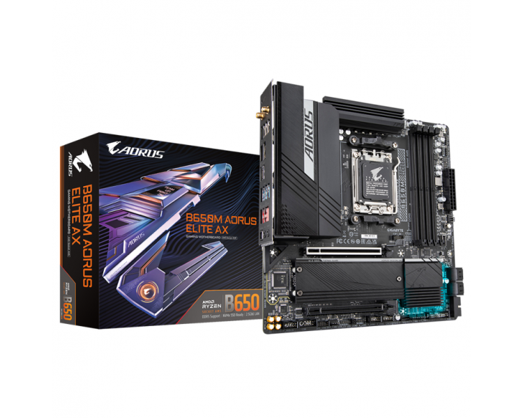 PLACA BASE GIGABYTE B650M AORUS ELITE AX AM5 ATX 4XDDR5