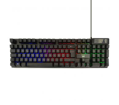 TECLADO PARA JUEGOS EWENT USB ILUMINADO DISENO PT