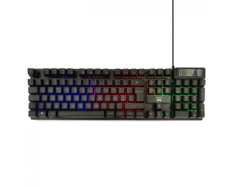 TECLADO PARA JUEGOS EWENT USB ILUMINADO DISENO PT