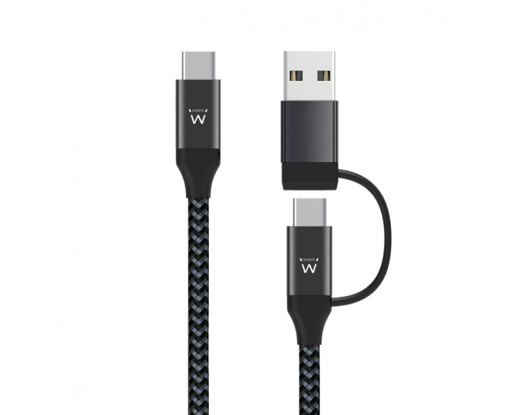 CABLE DE CARGA 2 EN 1 USB C USB C A USB CUSB A DE 10 METRO