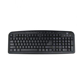 TECLADO MULTIMEDIA EWENT NEGRO CON DISENO PT USB