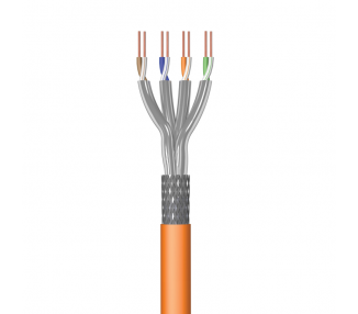 CABLE DE RED CAT 7 S FTP AWG23 1 CU DE 100 METROS CUBIERTA LSZH NARANJA