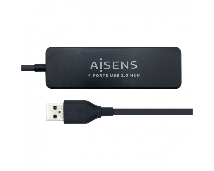 HUB AISENS USB 20 TIPO A M 4XTIPO A H NEGRO 30CM