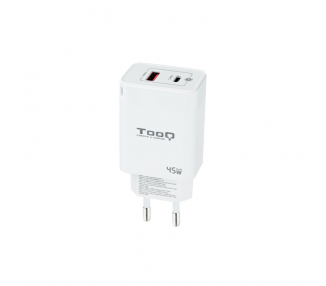 CARGADOR DE PARED TOOQ GAN USB C PD USB A QC 45W