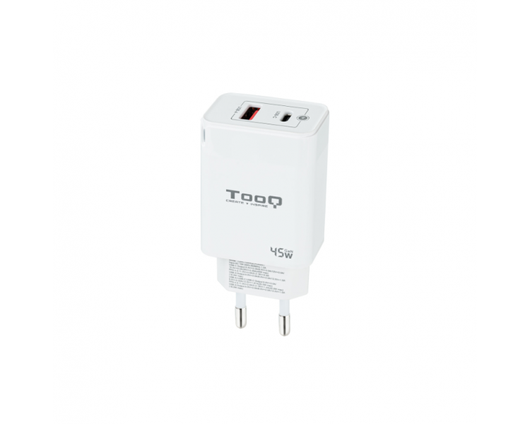 CARGADOR DE PARED TOOQ GAN USB C PD USB A QC 45W