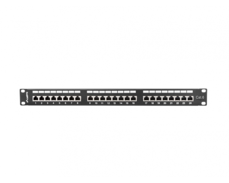 PATCH PANEL LANBERG 24 PUERTOS 1U 19 CAT6 SFTP NEGRO