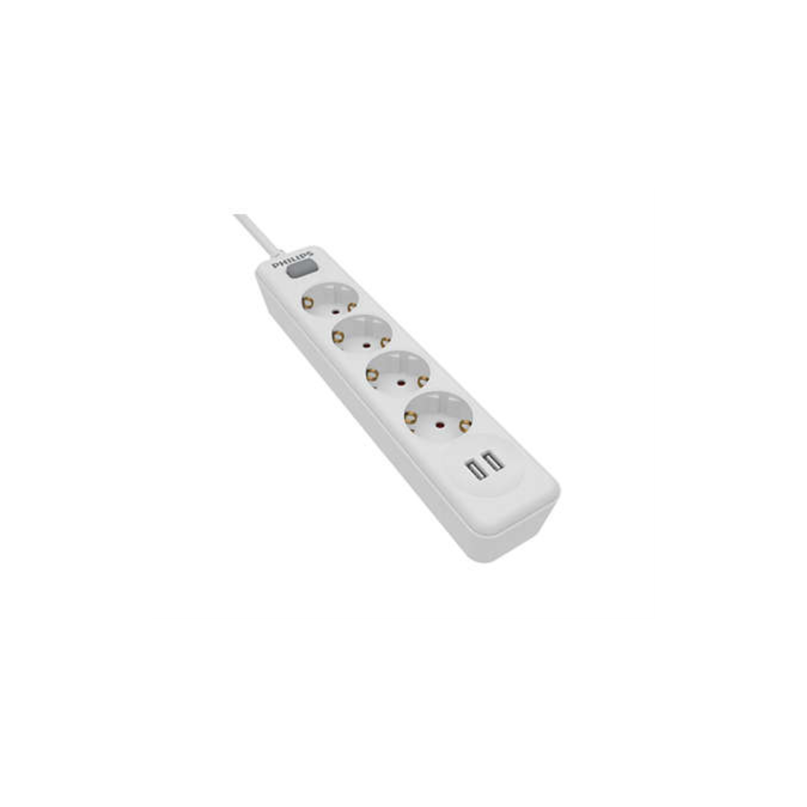 REGLETA CON INTERRUPTOR PHILIPS SPN3042WA 4 TOMAS 2 USB CABLE 2M BLANCO