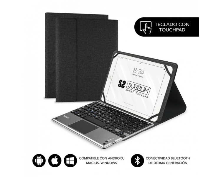 FUNDA TECLADO SUBBLIM KEYTAB PRO BLUETOOTH 101 TOUCHPAD BLACK