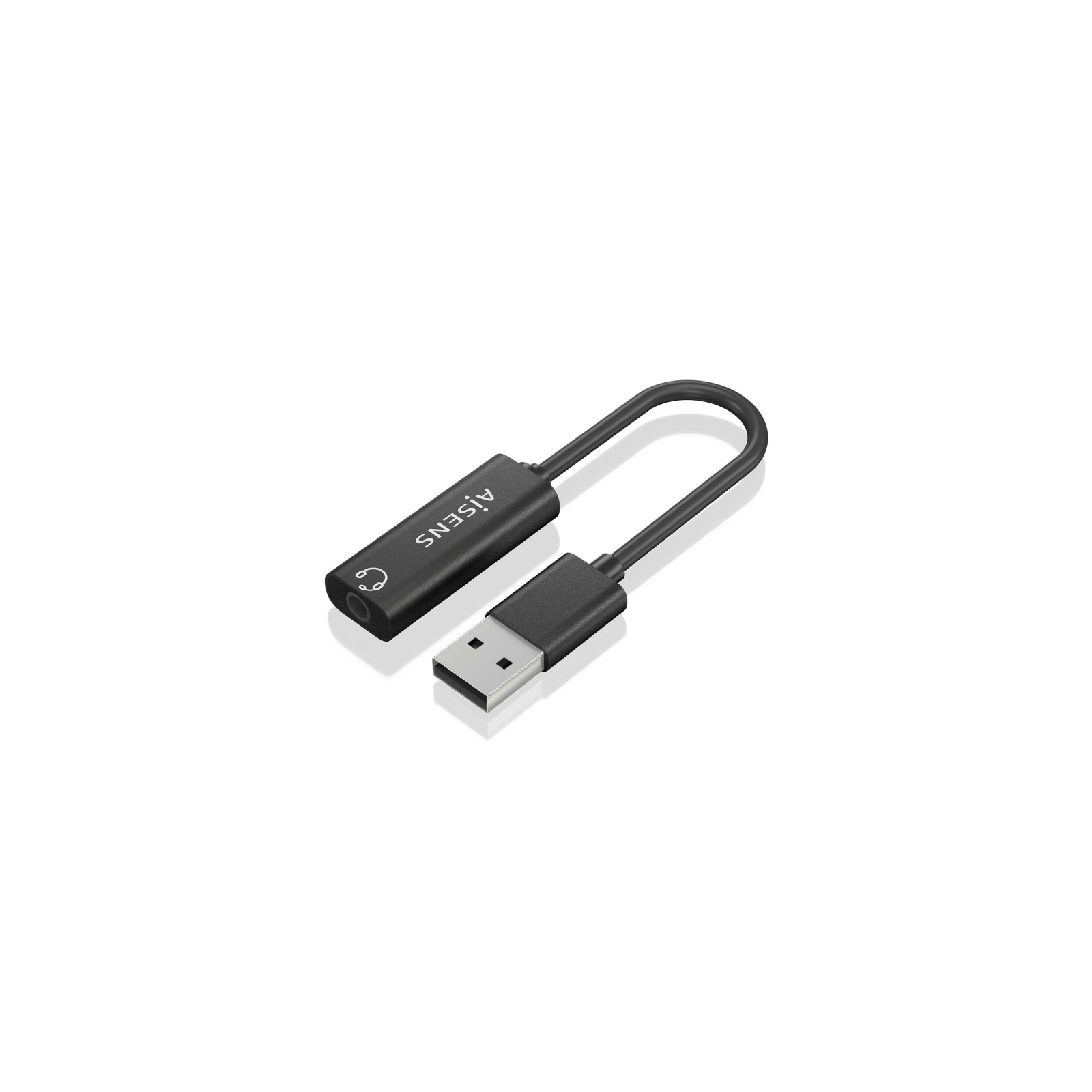 CONVERSOR AISENS USB A A AUDIO 48KHZ USB A M JACK 35 H NEGRO 10CM