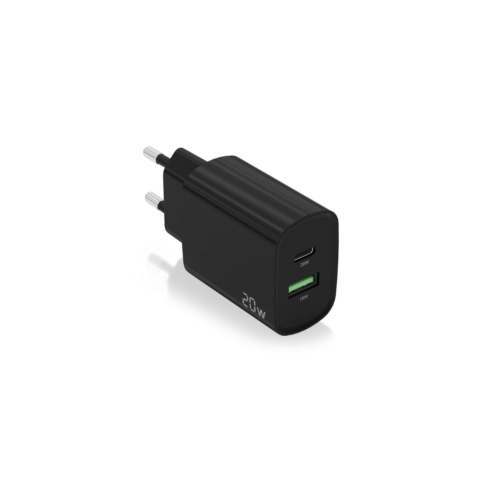 CARGADOR AISENS 20W 1XUSB C PD30 1XUSB A QC30 NEGRO