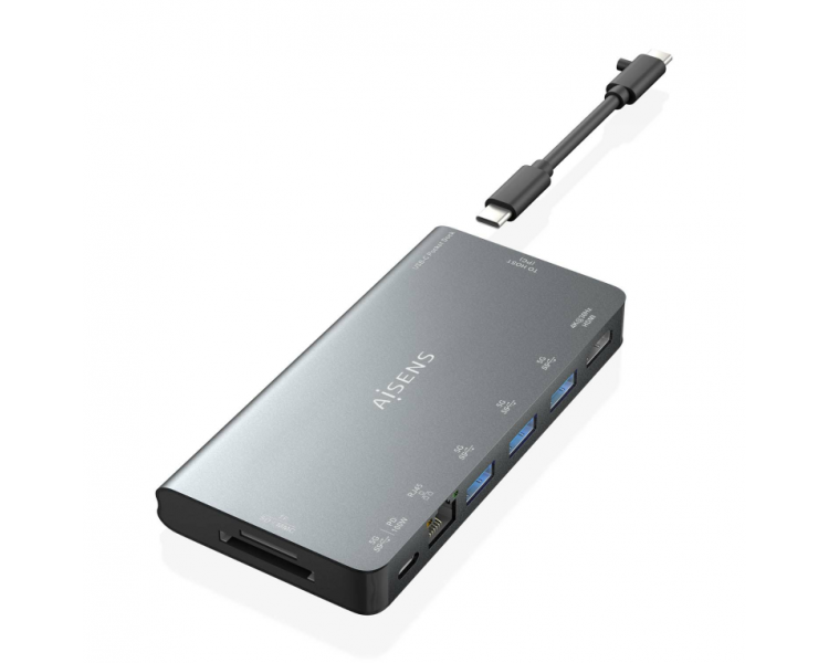 USB C DOCK AISENS 8 EN 1 HDMI RJ45 3XUSB A USB C DATOSPD 1XSD 1XMICRO SD