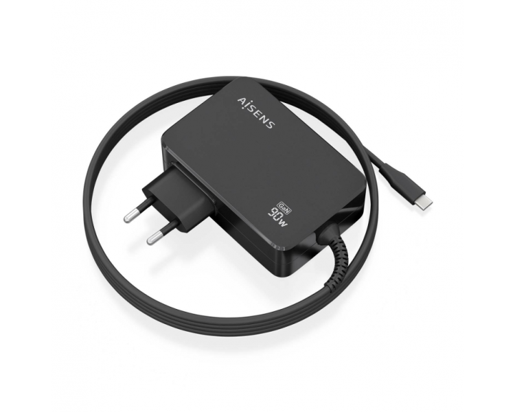 CARGADOR AISENS GAN 90W PD30 1XUSB C 18M NEGRO