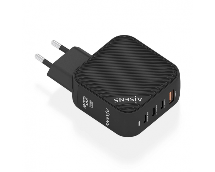 CARGADOR AISENS GAN 100W 3XUSB C PD30 QC40 1XUSB A QC30 NEGRO