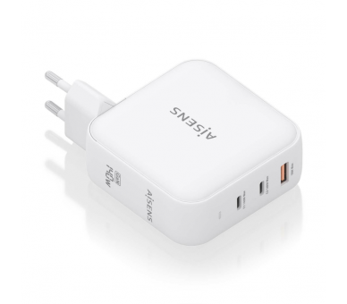 CARGADOR AISENS GAN 140W 2XUSB C PD31 QC40 1XUSB A QC30 BLANCO