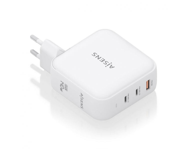 CARGADOR AISENS GAN 140W 2XUSB C PD31 QC40 1XUSB A QC30 BLANCO