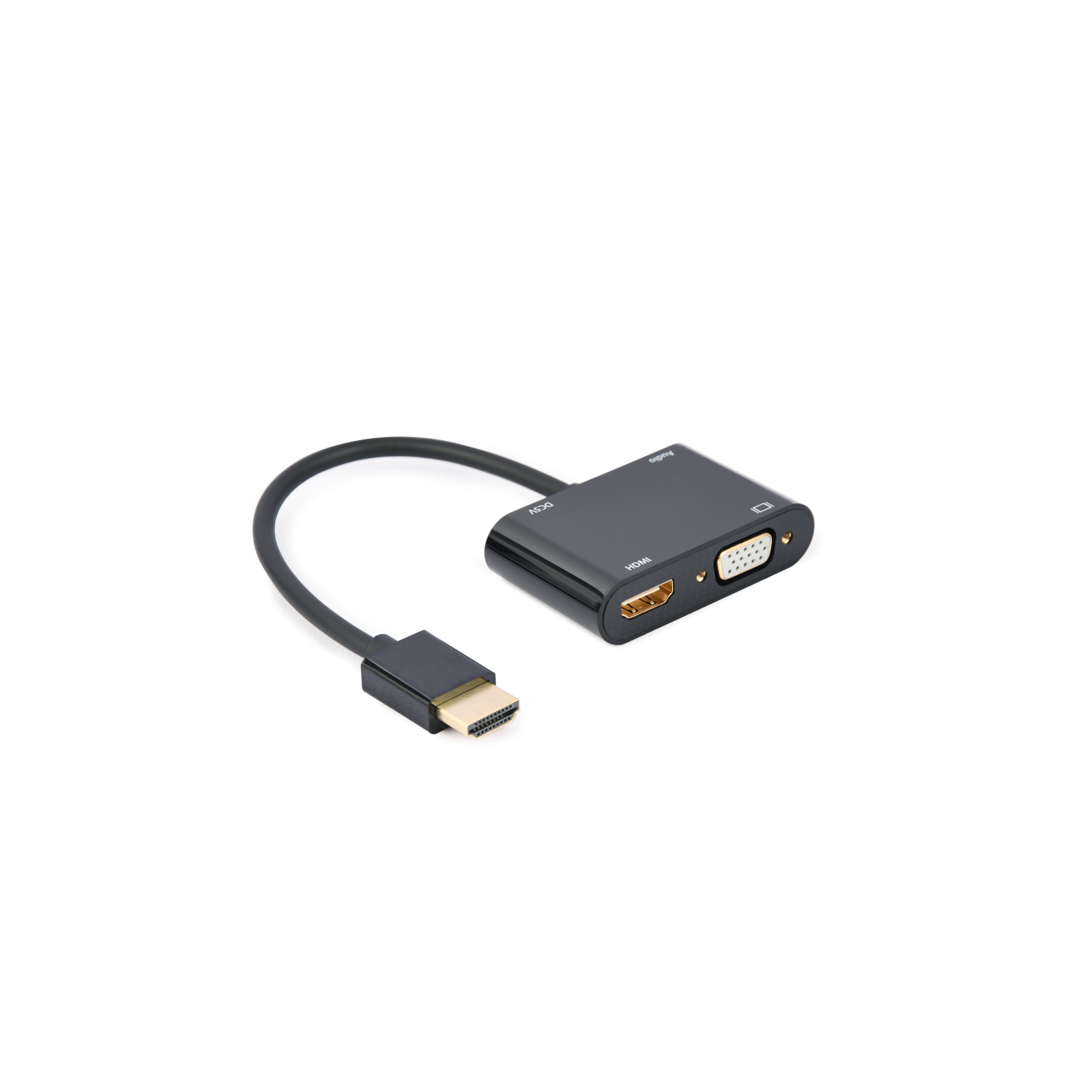 HDMI MACHO A HDMI HEMBRA VGA HEMBRA CABLE ADAPTADOR DE AUDIO NEGRO