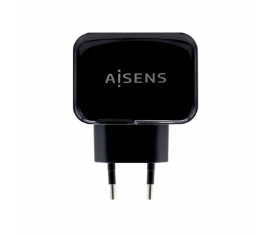 AISENS CARGADOR USB 17W 5V 34A 2xUSB CON CONTROL AI NEGRO