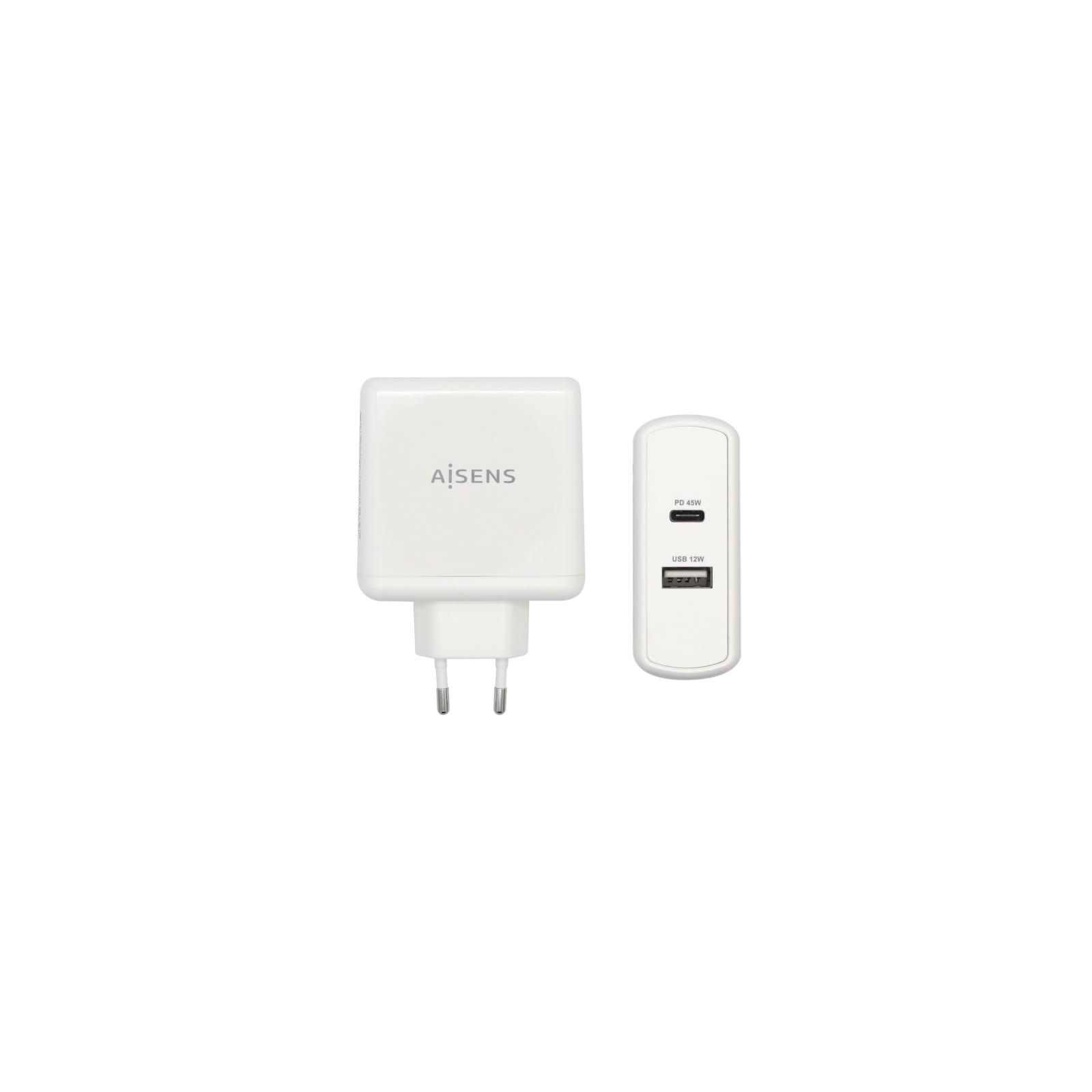 AISENS CARGADOR 57W 1xUSB C PD30 45W 1xUSB A 5V 24A 12W BLANCO