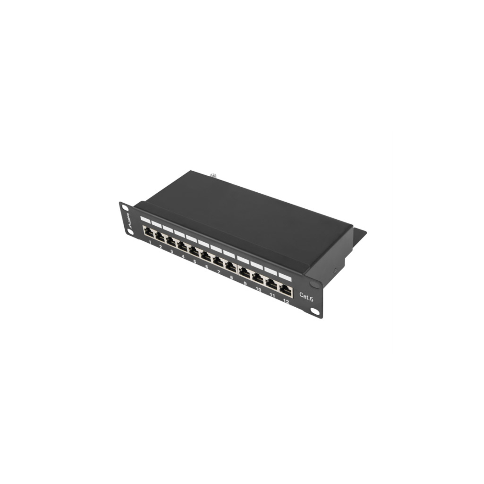 PATCH PANEL LANBERG 12 PUERTOS 1U 10 CAT6 BLINDADO NEGRO