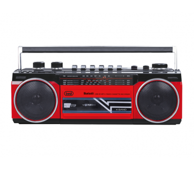 RADIO GRABADORA PORTaTIL USB SD BLUETOOTH CASSETTE TREVI RR 501 BT ROJO