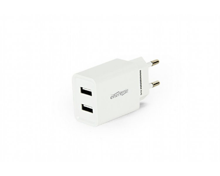 CARGADOR USB UNIVERSAL GEMBIRD DE 2 PUERTOS 21 A BLANCO