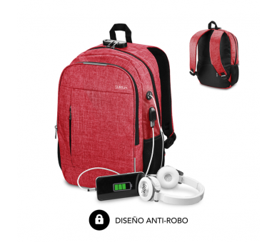 MOCHILA SUBBLIM URBAN LOCK BACKPACK 16 RED