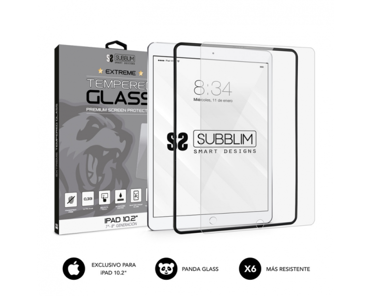 PROTECTOR PANTALLA SUBBLIM EXTREME TEMPERED GLASS IPAD 102 7A 8A GEN